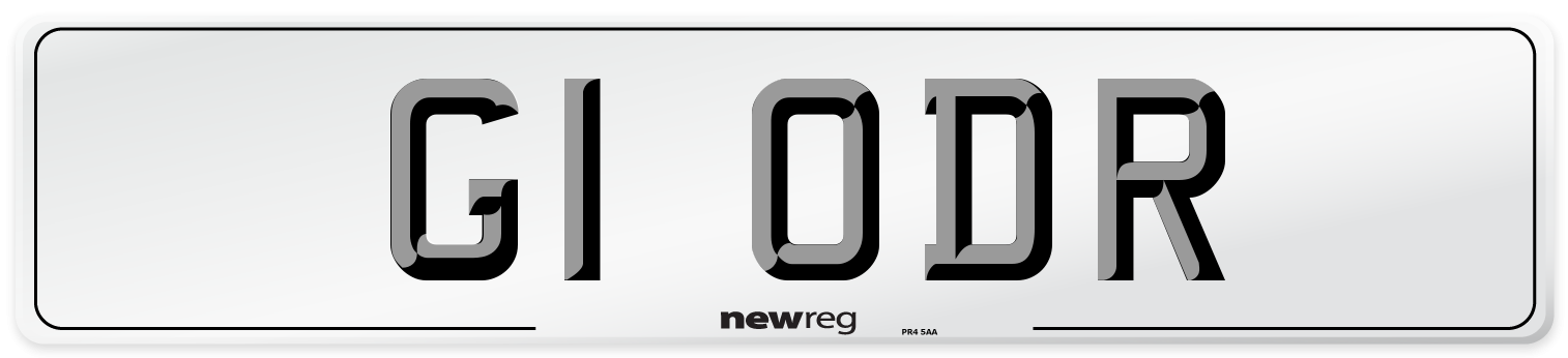 G1 ODR Number Plate from New Reg
